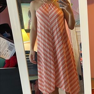 Zara Midi Orange Striped Dress